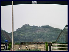 Looking right through Civic Cente towards Lianhuashan Park.